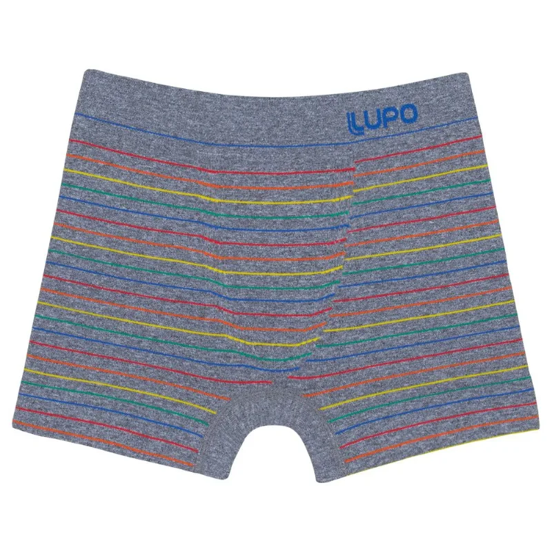 Cueca Boxer Lupo Infantil 137-007 em Microfibra sem Costura Cinza M