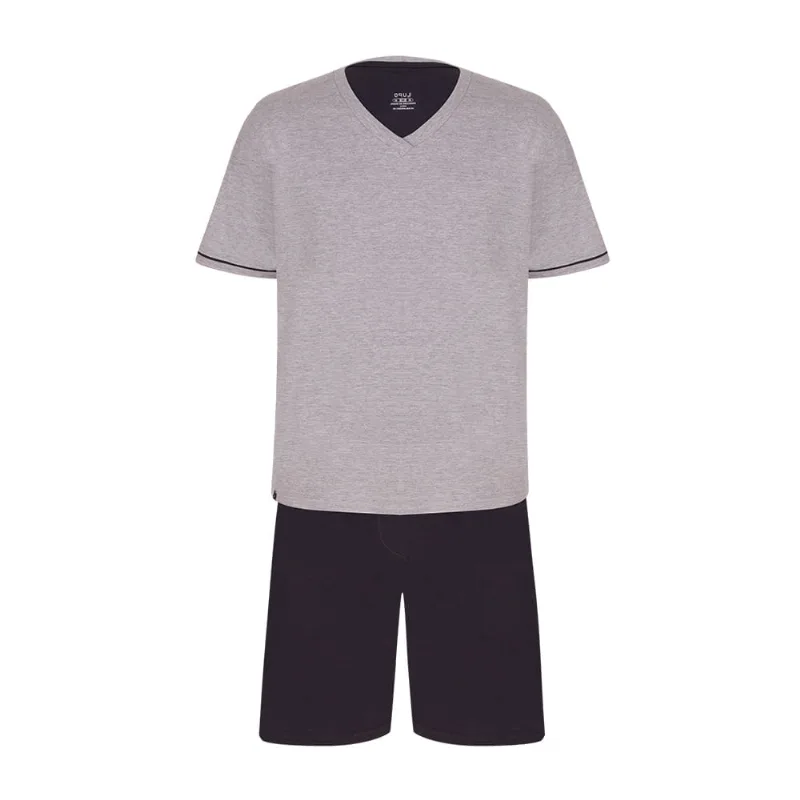 Pijama Lupo Masculino Gola V Curto 28000-001 Cinza XG