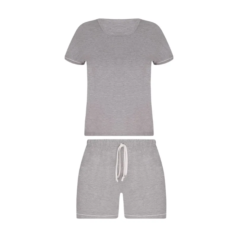 Pijama Lupo Feminino Short Doll Viscose 24243-002 Cinza M