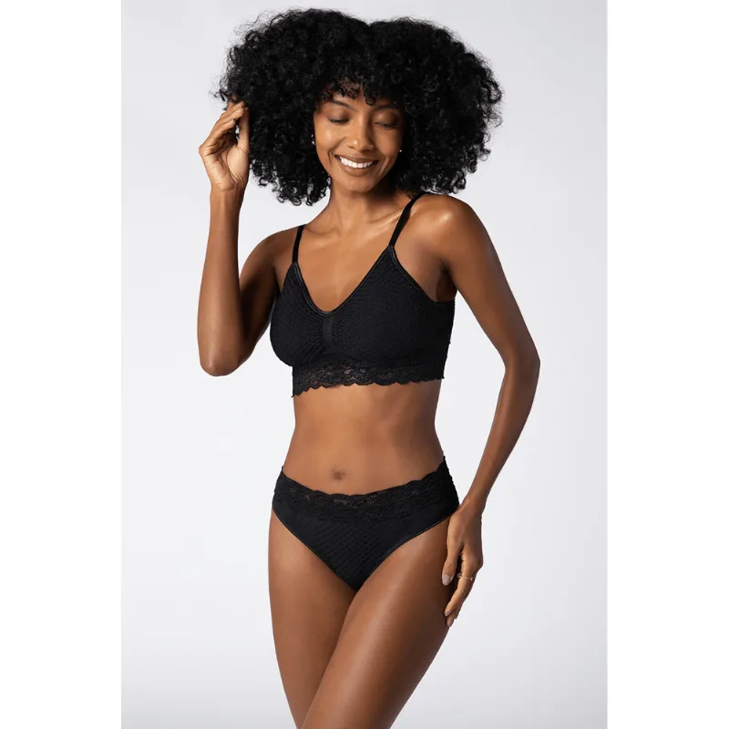 Calcinha Biquini Sem Costura Renda Feminina Lupo Tamanho: M | Cor: Preto