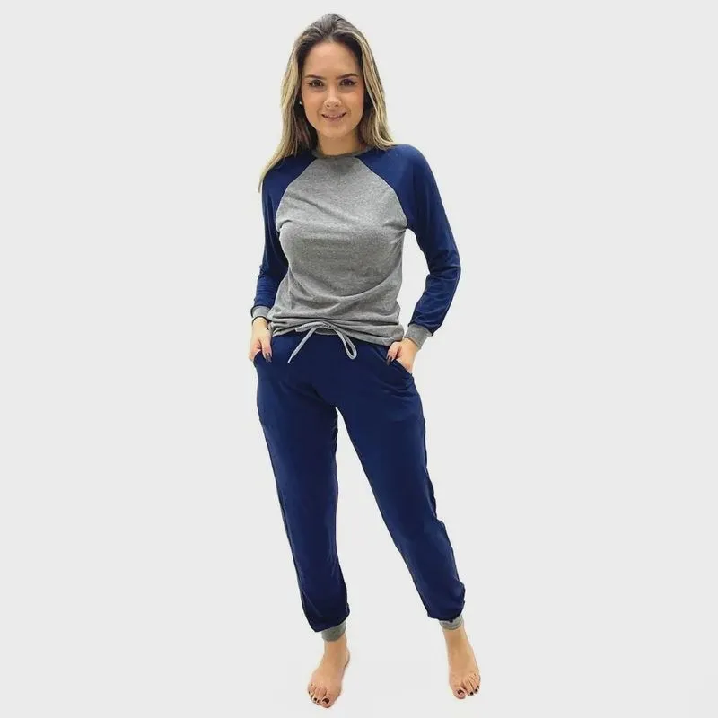 Pijama Lupo Manga Longa com Calça Jogging Feminina