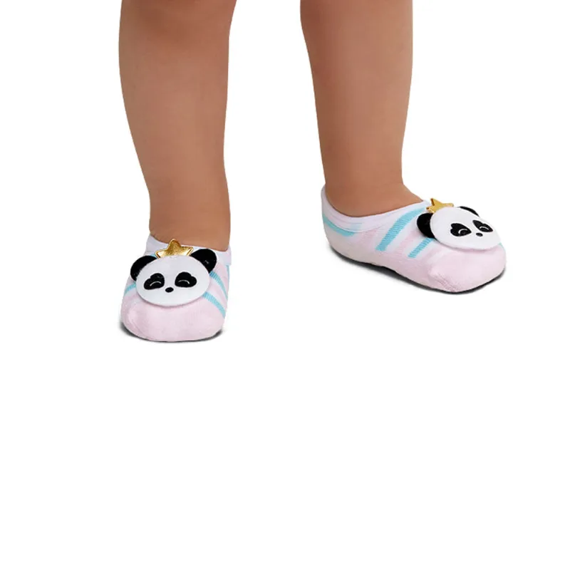 Meia Lupo 2017-011 Baby Urso com Antiderrapante Rosa