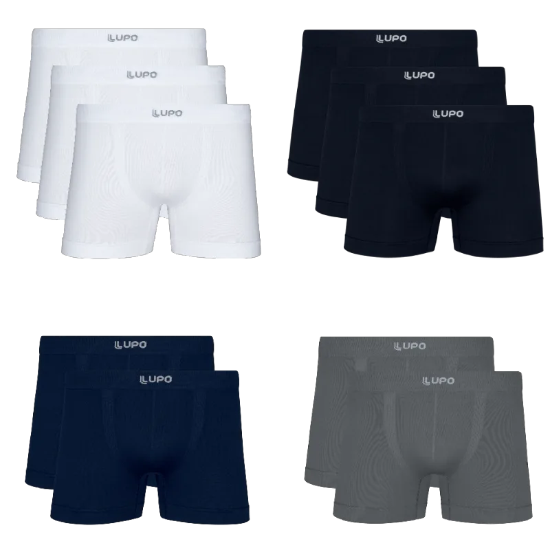 Cueca Lupo Boxer Microfibra sem Costura 436 Kit com 10 unidades P