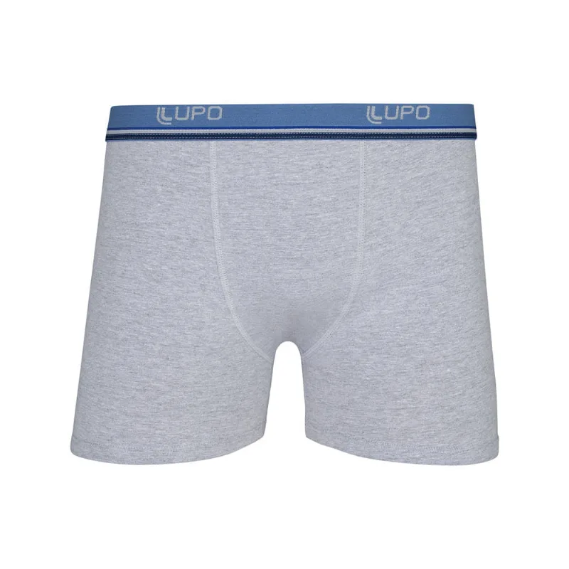 Cueca Lupo Boxer Algodão com Elastano Tamanho Especial 653-001 Cinza XG
