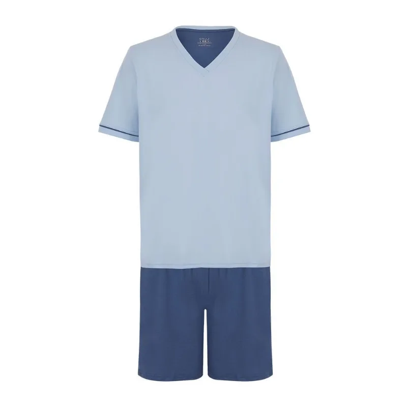 Pijama Lupo Infantil 20000-002 Gola V Curto Azul 14