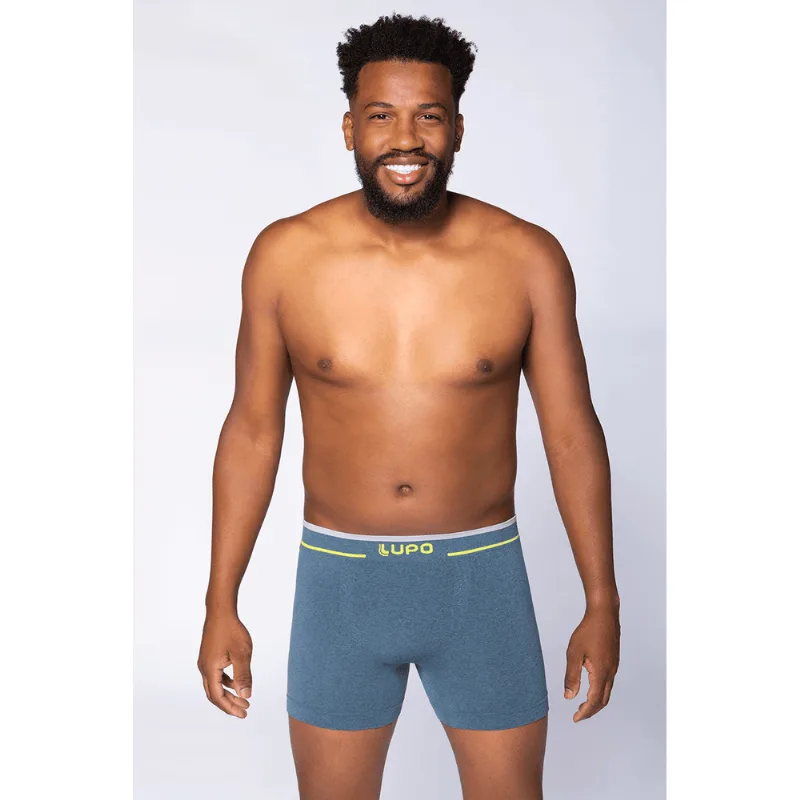 Cueca Boxer Sem Costura Tamanho Especial Masculina Lupo Tamanho: Xg | Cor: Azul - Lupo