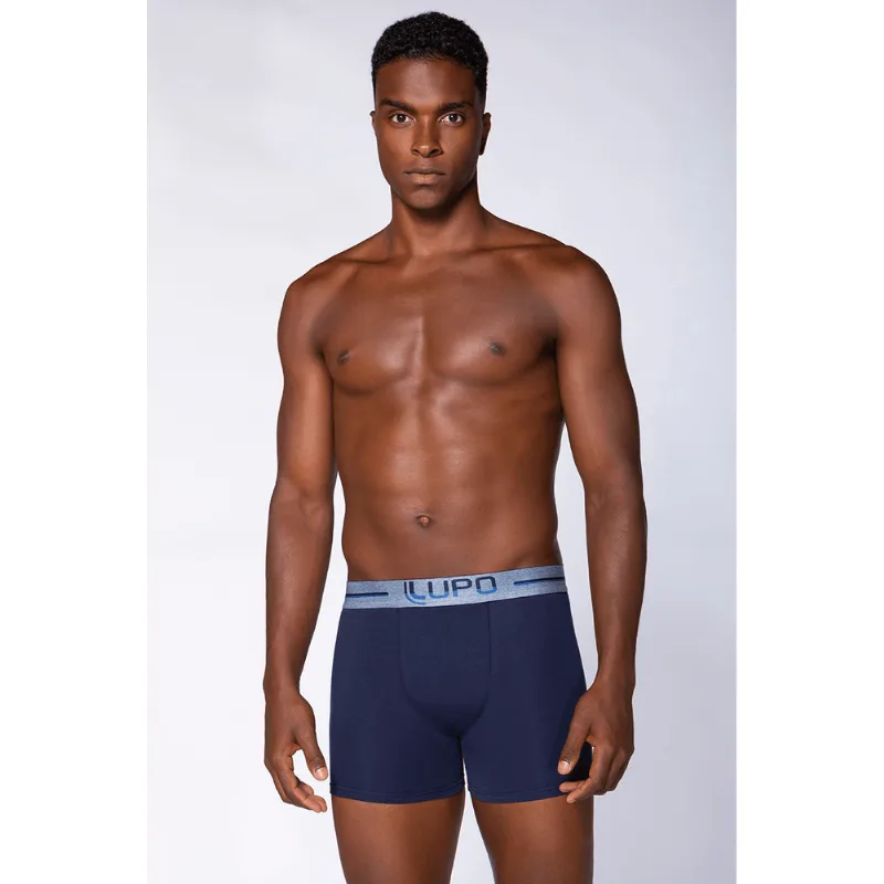 Cueca Boxer Algodão Masculina Lupo Tamanho: P | Cor: Marinho - Lupo
