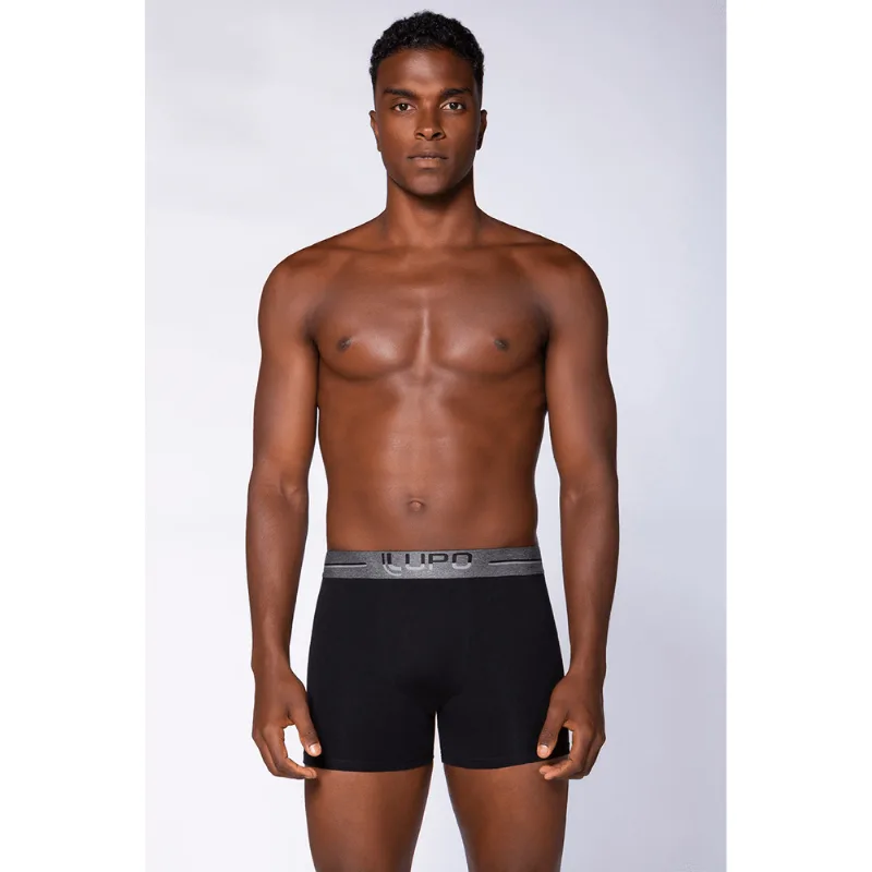 Cueca Boxer Algodão Masculina Lupo Tamanho: P | Cor: Preto