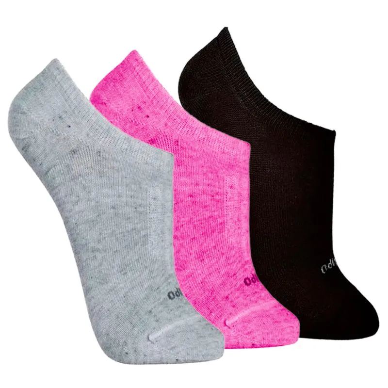 Kit Meia Sapatilha Sport Feminina 3 Unidades Lupo Kit Sapatilha Grafite Pink Preto 3 Unidades Lupo
