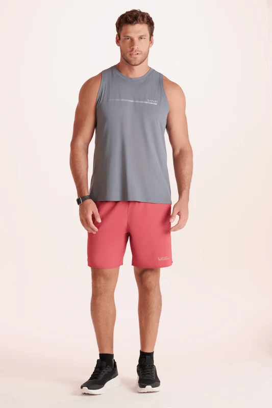 Shorts Lsport Com Elastano Goiaba / G