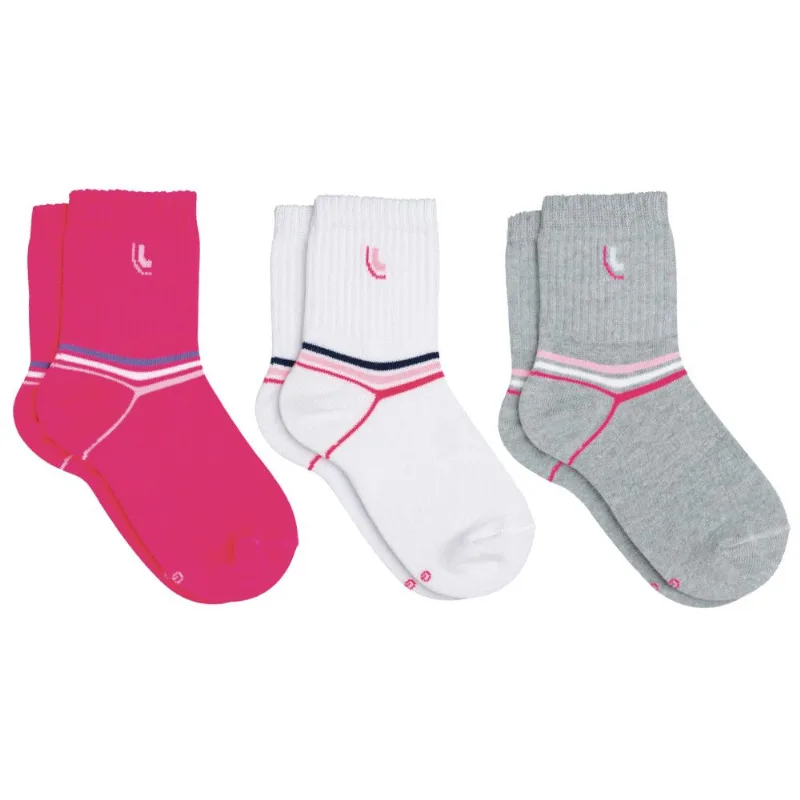 Meia Lupo Soquete 2727-089 Kids com 3 unidades Branco,Cinza Meia Lupo Soquete 2727-089 Kids com 3 unidades Branco, Cinza