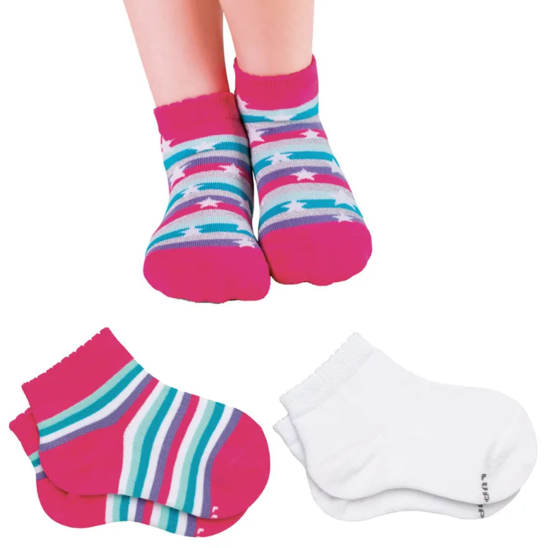 Meia Lupo Cano Curto Infantil 2680-089 Kit C/3 Branco,Pink Meia Lupo Cano Curto Infantil 2680-089 Kit C/3 Branco, Pink