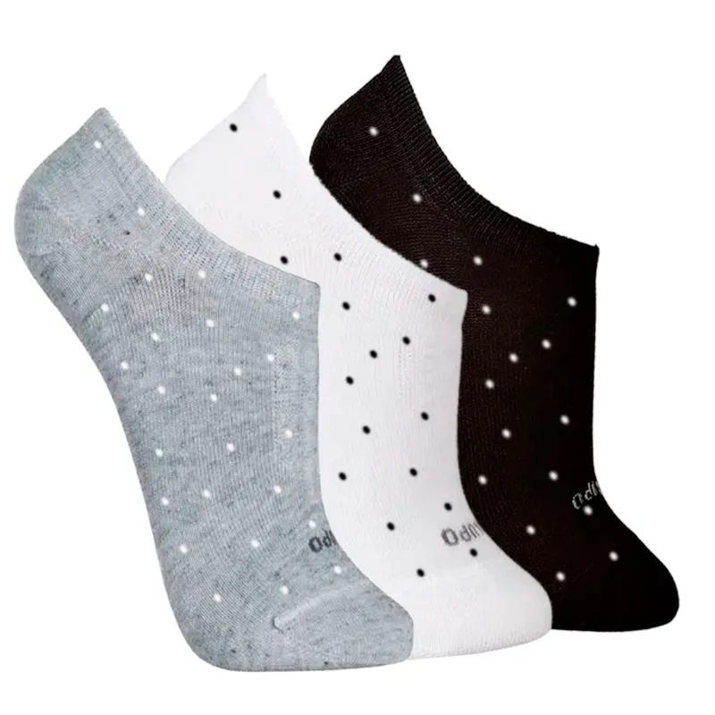 Kit Meia Sapatilha Sport Feminina 3 Unidades Lupo Kit Sapatilha Branco Cinza Preto 3 Unidades Lupo