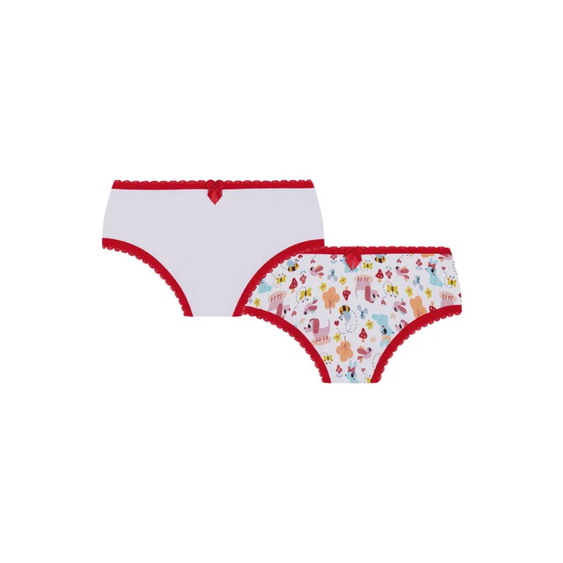 Kit com 2 Calcinhas Algodão Infantil Sortidas Lobinha Tamanho: Pp | Cor: Sortida
