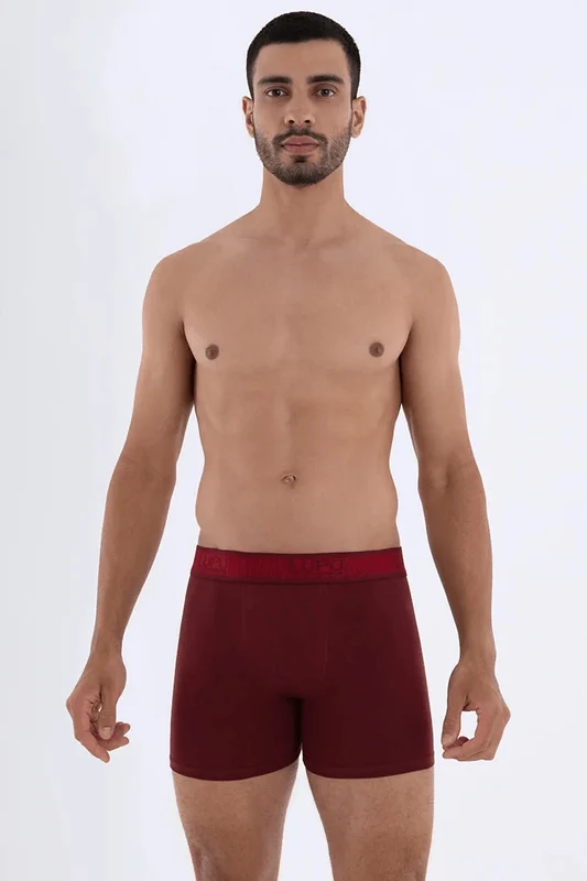 Cueca Adulto Boxer Cós Liso Black Lupo Inativo Marsala / P (38 a 40)