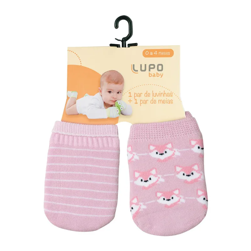 Kit Lupo Meia e Luvinha 10010-014 Baby 5430-Roxo 0-4M