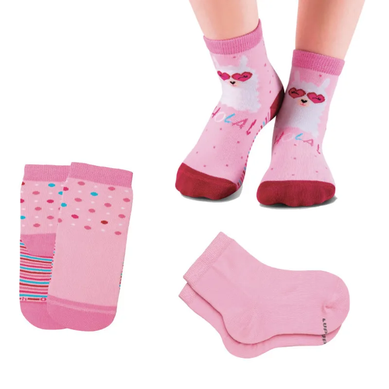 Meia Lupo Cano Curto Infantil 2680-089 Kit C/3 Rosa