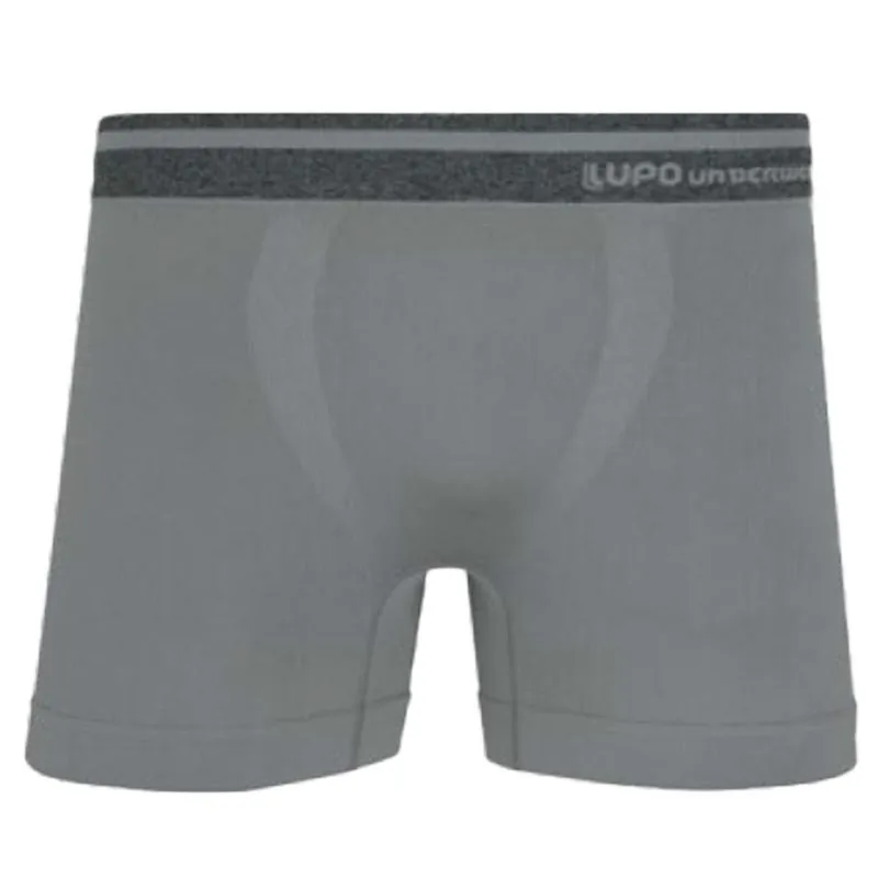 Cueca Boxer sem Costura com Detalhes em Listra Mescla no Cós Lupo