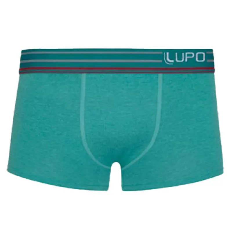 Cueca Sunga com Cós Listrado em Algodão Lupo Cueca Sunga Mescla Esmeralda Cós Listrad