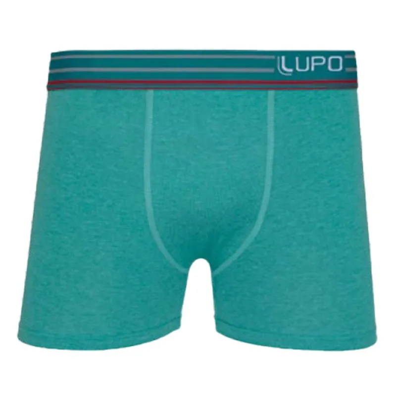 Cueca Boxer com Detalhes em Listras e Algodão Lupo Cueca Boxer Esmeralda com Detalhes em Listras e Algodão Lupo
