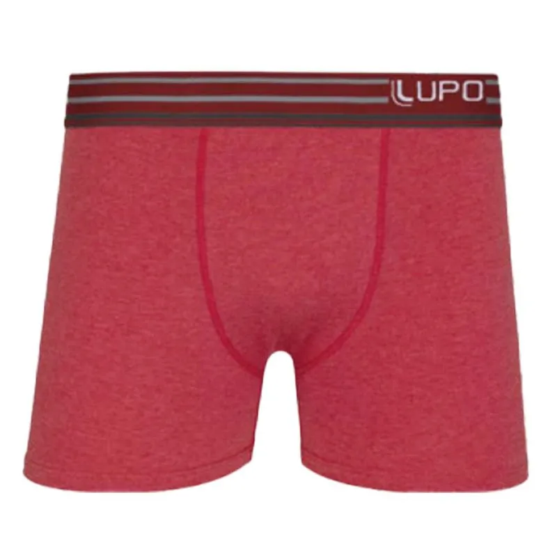 Cueca Boxer com Detalhes em Listras e Algodão Lupo Cueca Boxer Vermelho Queimado com Detalhes em Listras e Algodão Lupo