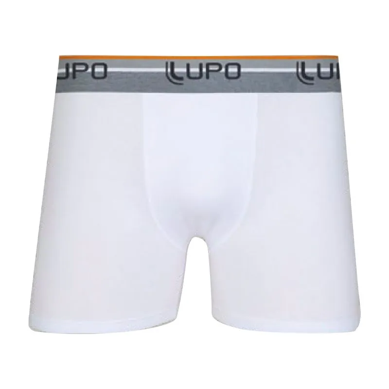 Cueca Boxer Cós Listrado em Algodão Lupo Cueca Boxer Branca Cós Listrado em Algodão Lupo