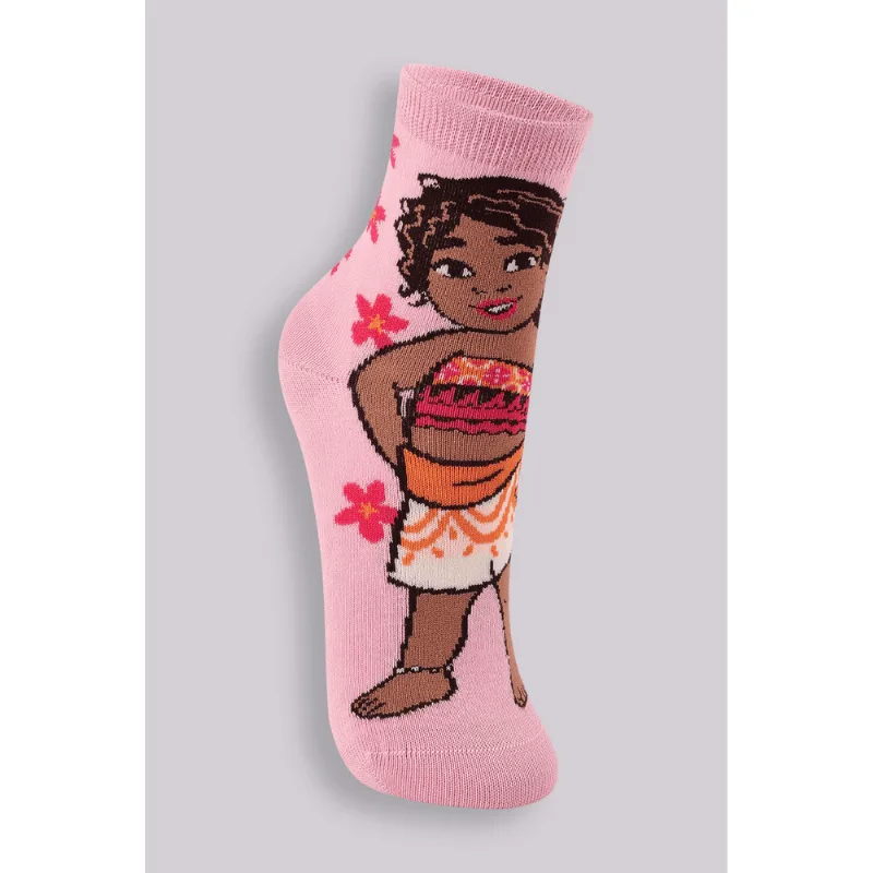 Meia Cano Médio Moana Infantil Feminina Lupo Tamanho: 810 (30 A 36) | Cor: Bubble Gum