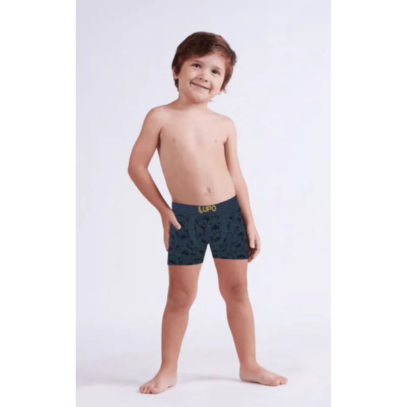 Cueca Lupo Infantil Boxer sem Costura 137-021 Azul M