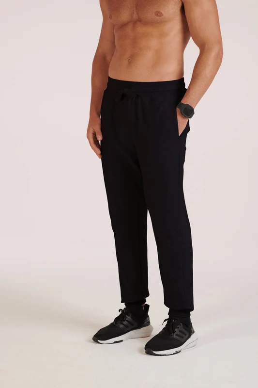 Calça Moletom Com Punho Preta - 9990 / M
