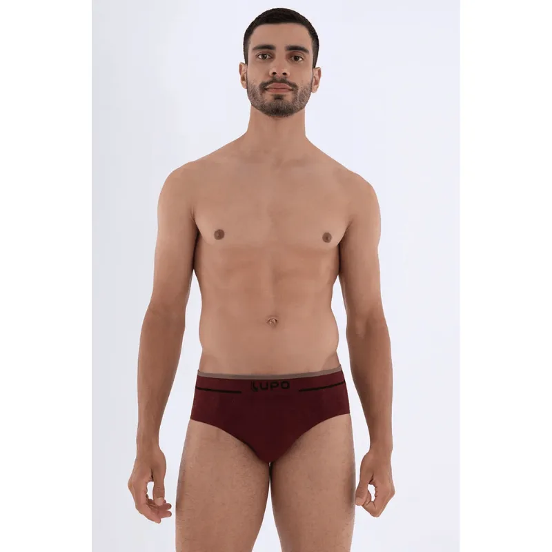 Cueca Slip Sem Costura Masculina Lupo Tamanho: M | Cor: Marsala