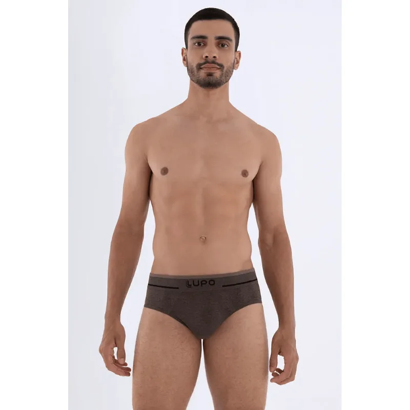 Cueca Slip Sem Costura Masculina Lupo Tamanho: M | Cor: Marrom