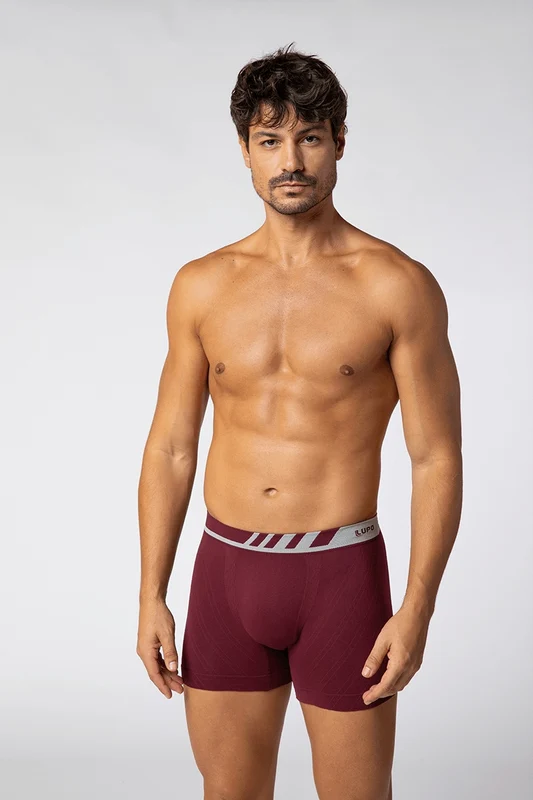 Cueca Boxer Adulto Microfibra Cós Com Chanfro Lupo LD Vinho / P (38 a 40)