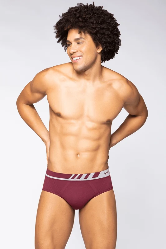 Cueca Adulto Slip Microfibra Lupo LD Vinho / G (46 a 48)