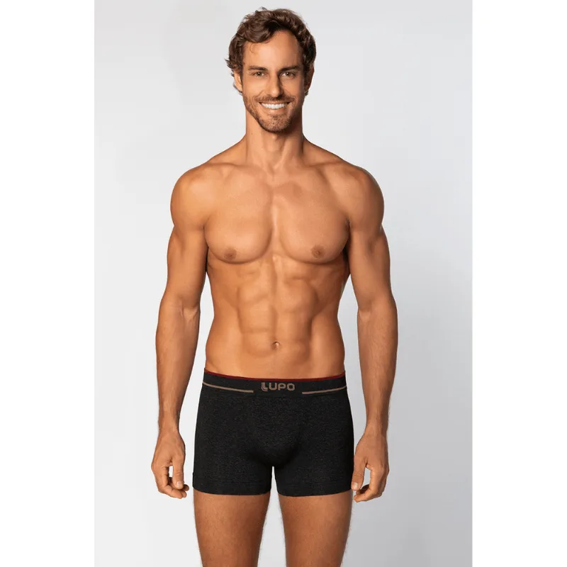 Cueca Boxer Sem Costura Masculina Lupo Tamanho: GG | Cor: Preto Mescla