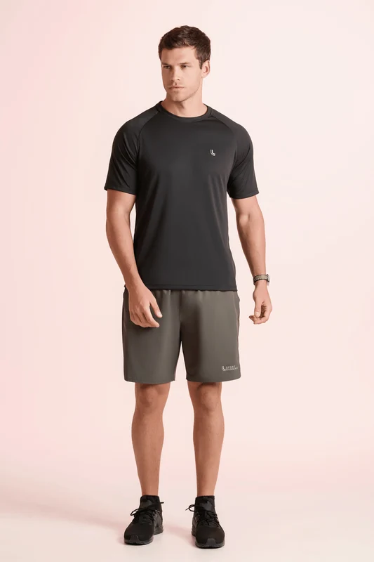 Camiseta Basic Masculina Raglan Preta / P