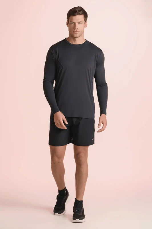 T-shirt Repelente Uv Masculina Preta / G