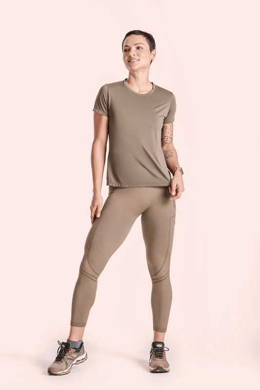Camiseta Lsport Airdry Feminina Capuccino / GG