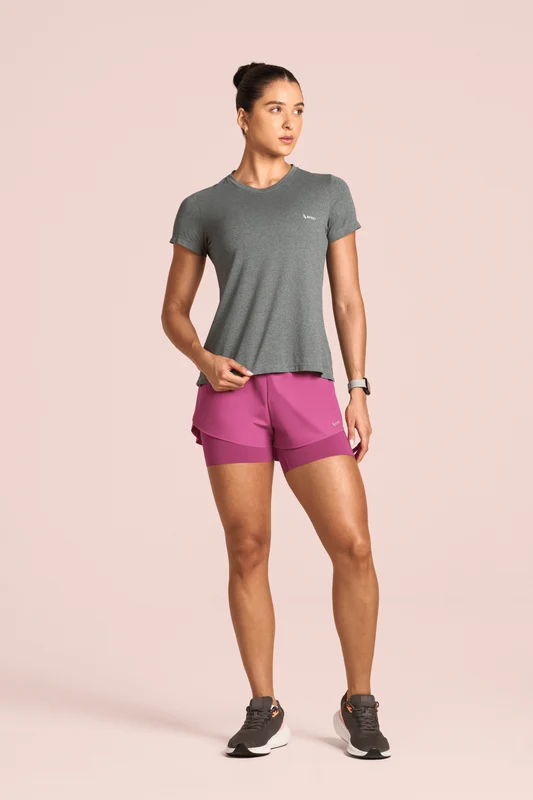 T-shirt Feminina Lsport Airdry Mescla Cinza Mescla / P