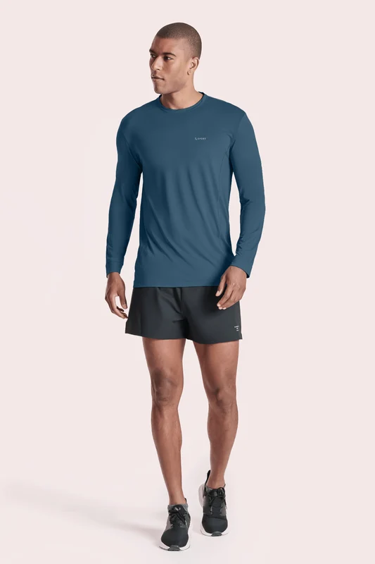 T-shirt Manga Longa Lsport Airdry Masculina Azul / G