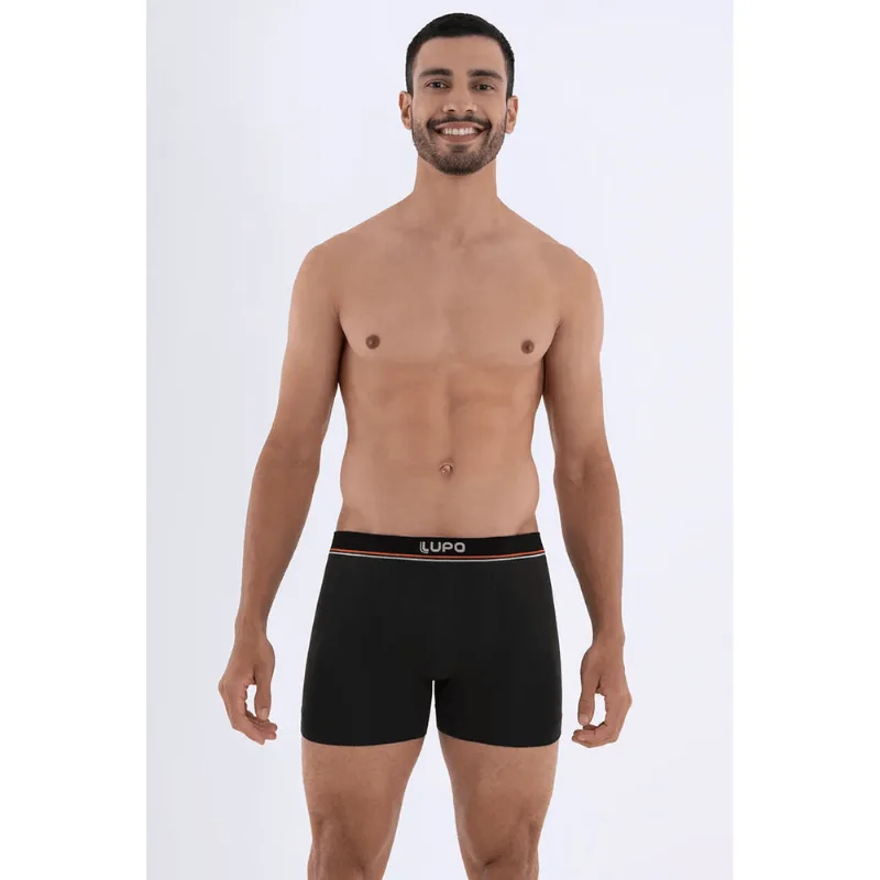 Cueca Adulto Boxer Microfibra Cós Liso Lupo Tamanho: M | Cor: Preta