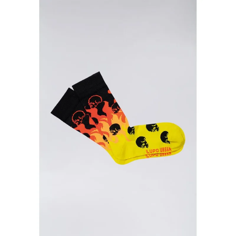 Meia Lupo Urban Infantil Chamas 16865-012 Amarelo