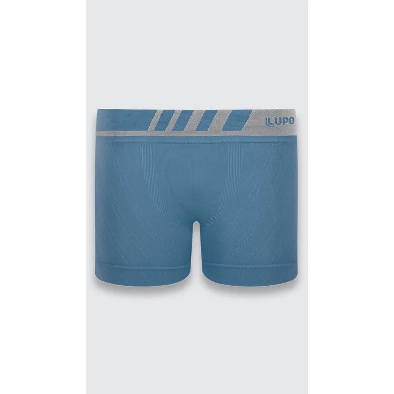 Boxer Lupo Kids Microfibra Sem Costura Tamanho: P | Cor: Azul