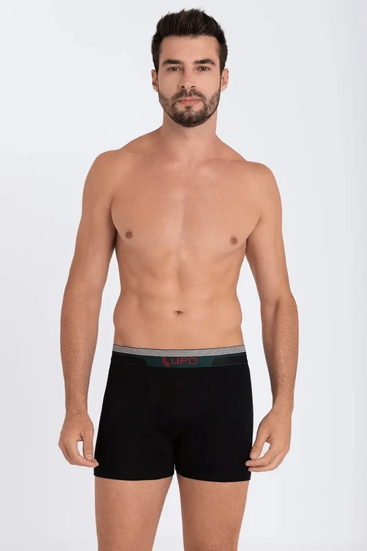 Cueca Lupo AM Boxer Preta / P (38 a 40)