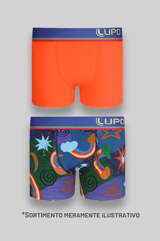 CUECAS BOXER MASCULINO KIDS LUPO Sortida / G (09 a 11 anos)