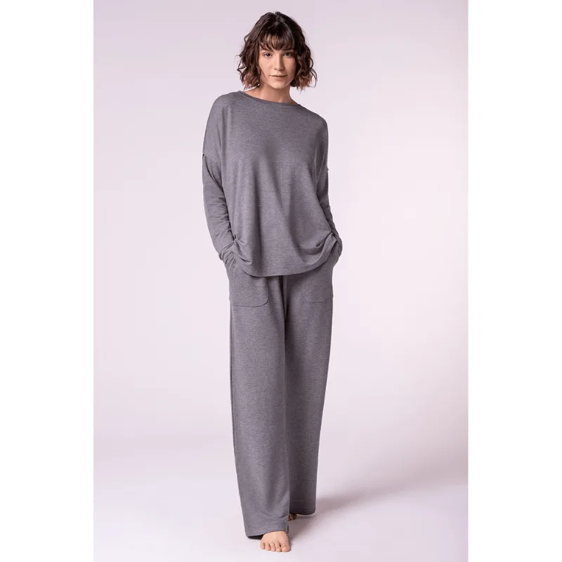 Pijama Lupo AF Moletinho Amplo Tamanho: P (36 a 38) | Cor: Chumbo Mescla