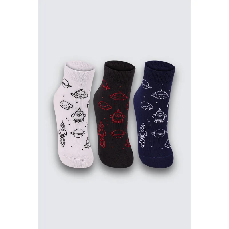 Kit 3 Meias Cano Médio Infantil Masculina Lupo Tamanho: 046 (Calçados 24 a 29) | Cor: Sortida