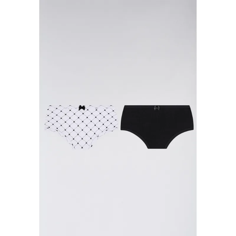 Calcinha Lobinha Estampada Algodão - Kit 2 Tamanho: 6 a 8 anos | Cor: Sortida