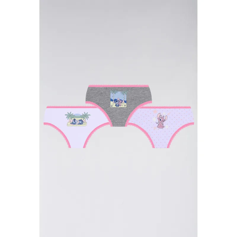 Kit 3 Calcinhas Kids Lilo And Stitch Tamanho: M (06 a 08 anos) | Cor: Sortida
