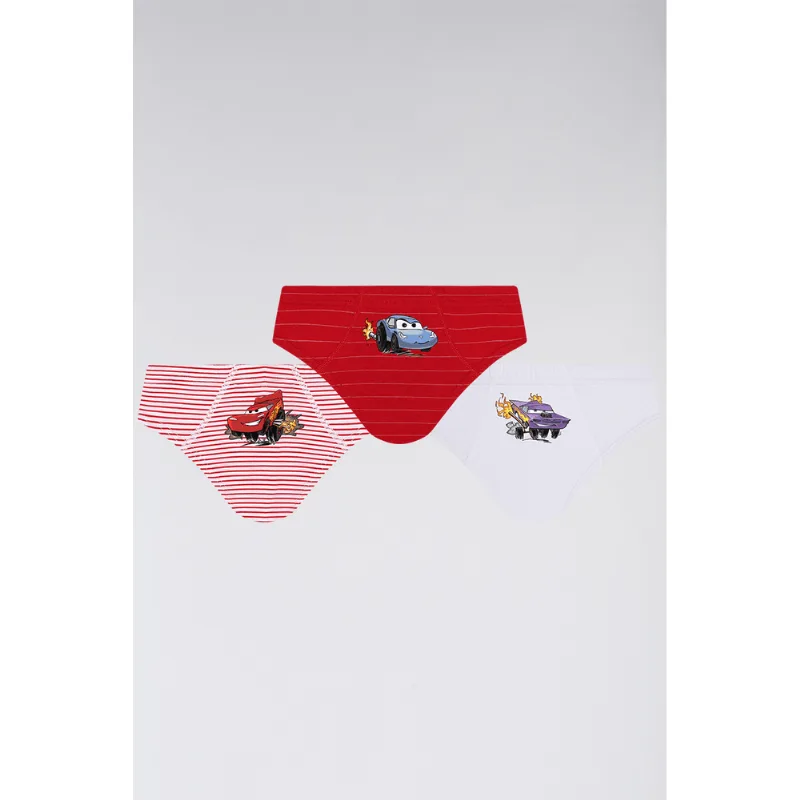Kit 3 Cuecas Slip Carros Infantil Masculina Lupo Tamanho: Até 2 anos | Cor: Sortida - Lupo