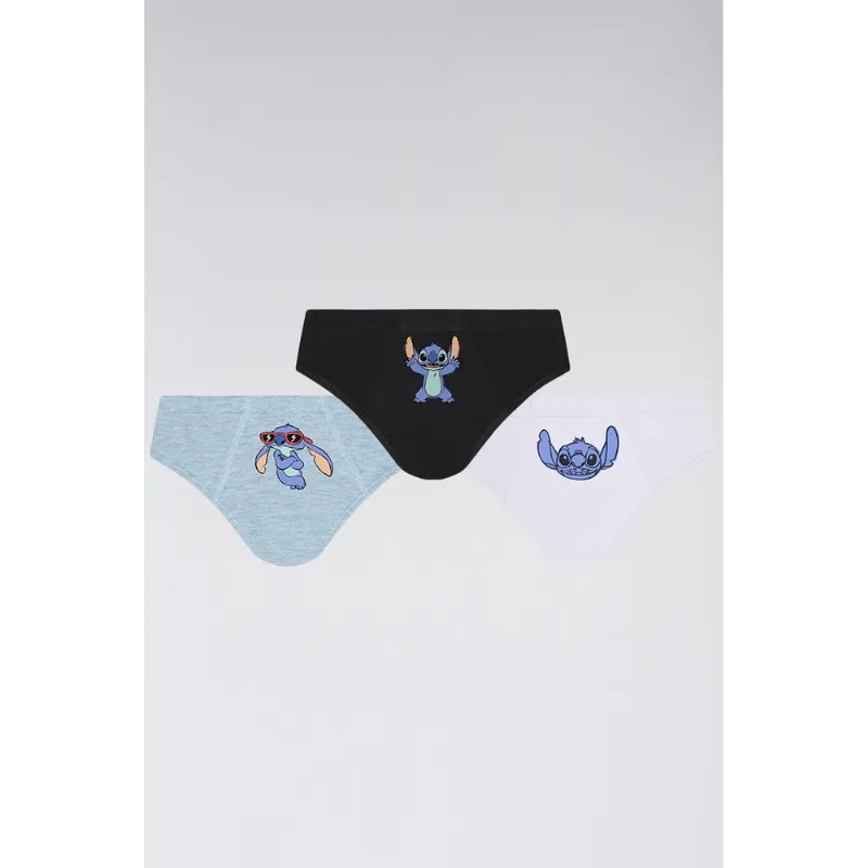 Kit 3 Cuecas Slip Kids Stitch Algodão Tamanho: 3 a 5 anos | Cor: Sortida